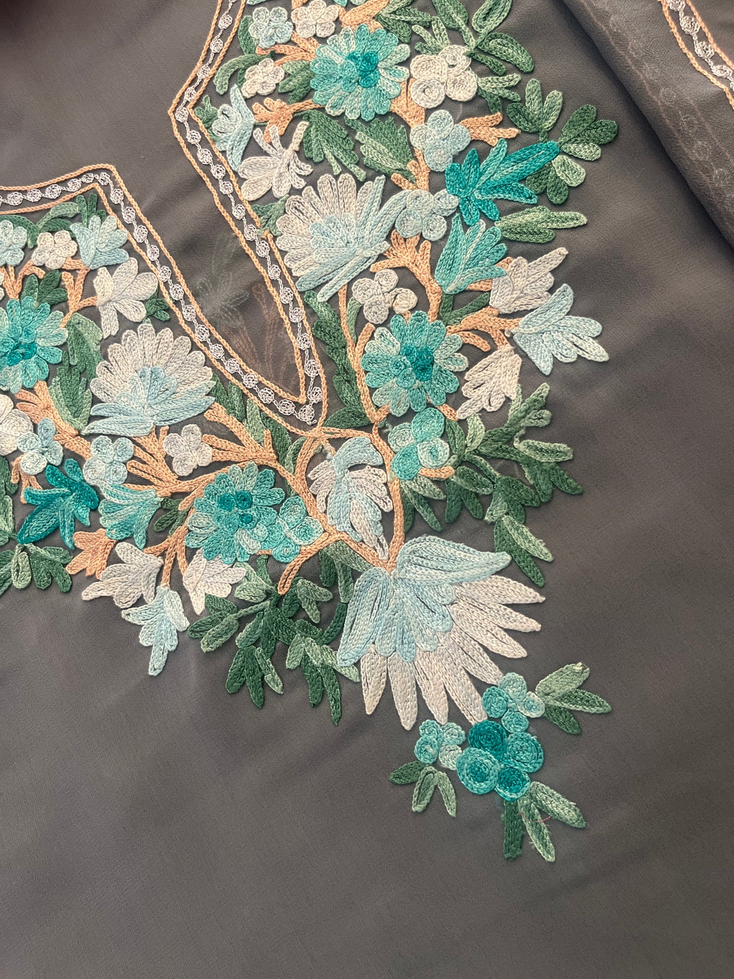 Georgette Unstitched Kashmiri Kurta