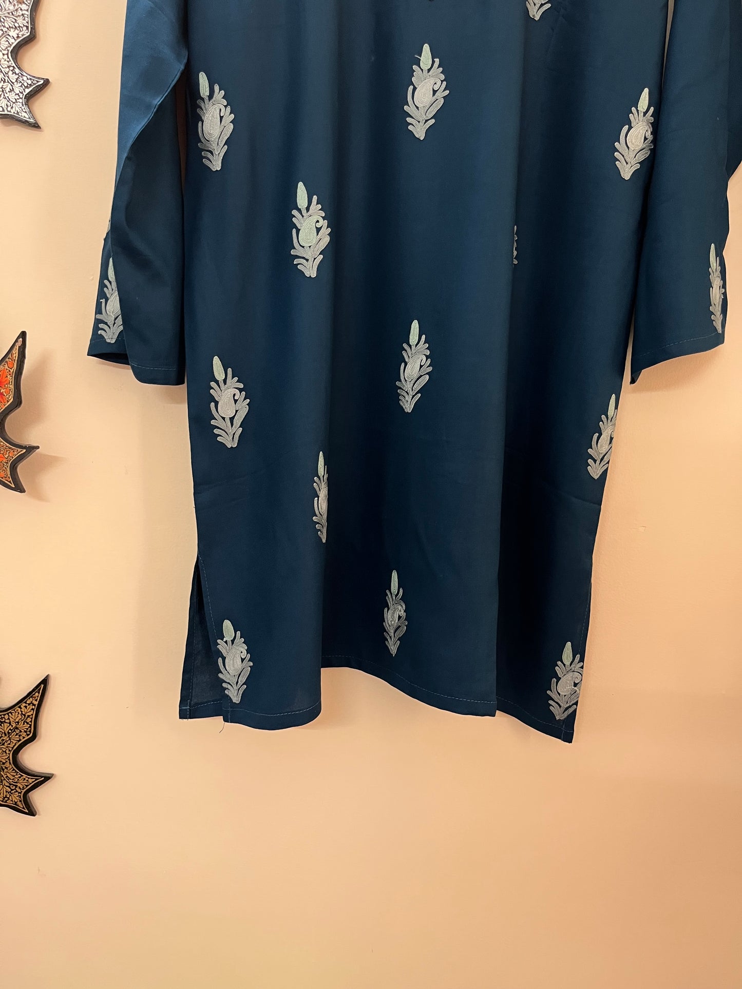 Teal Blue Cotton Cord Set (Free Size/ XL)