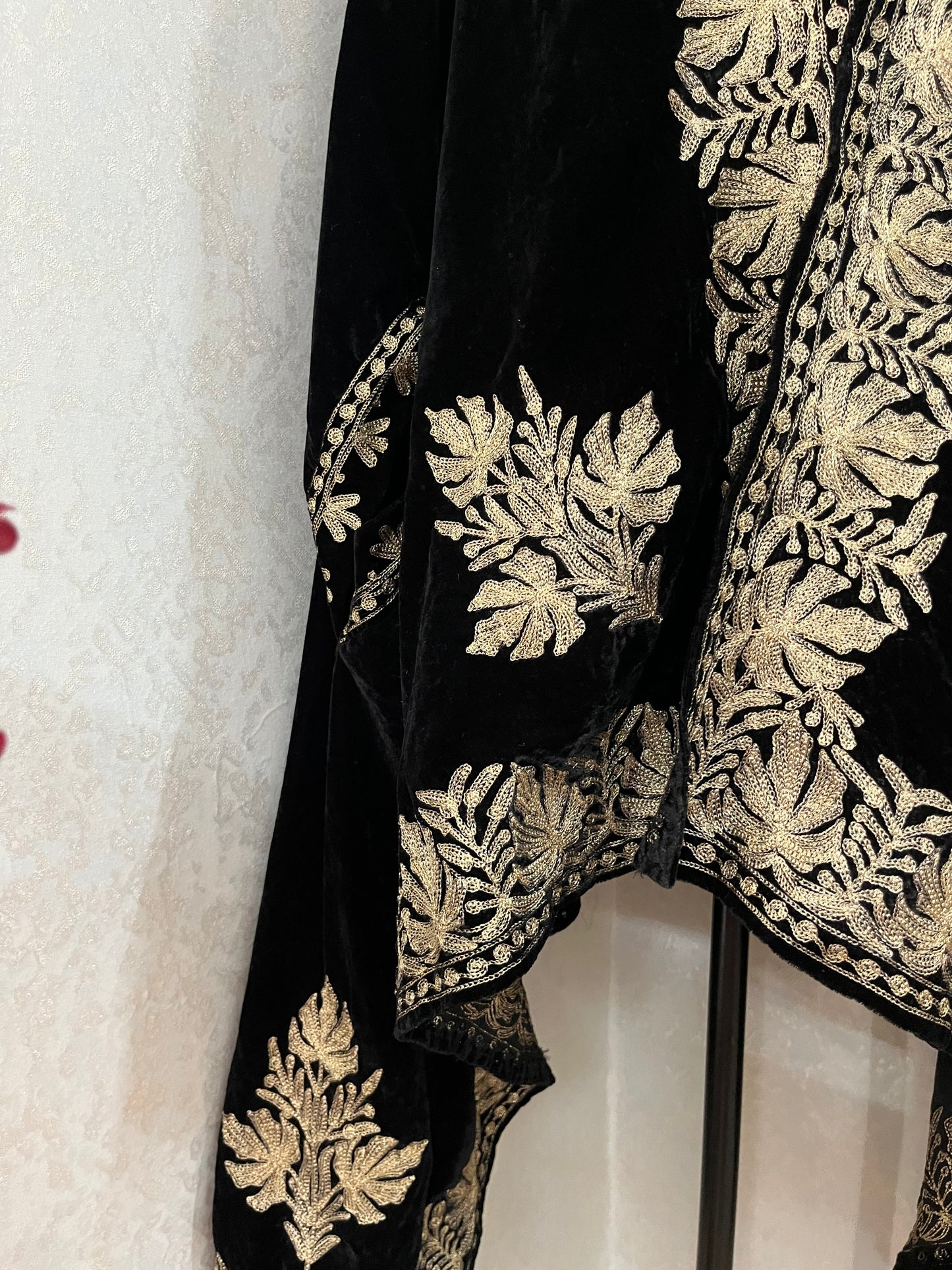 Black Tilla Embroidered Velvet Cape