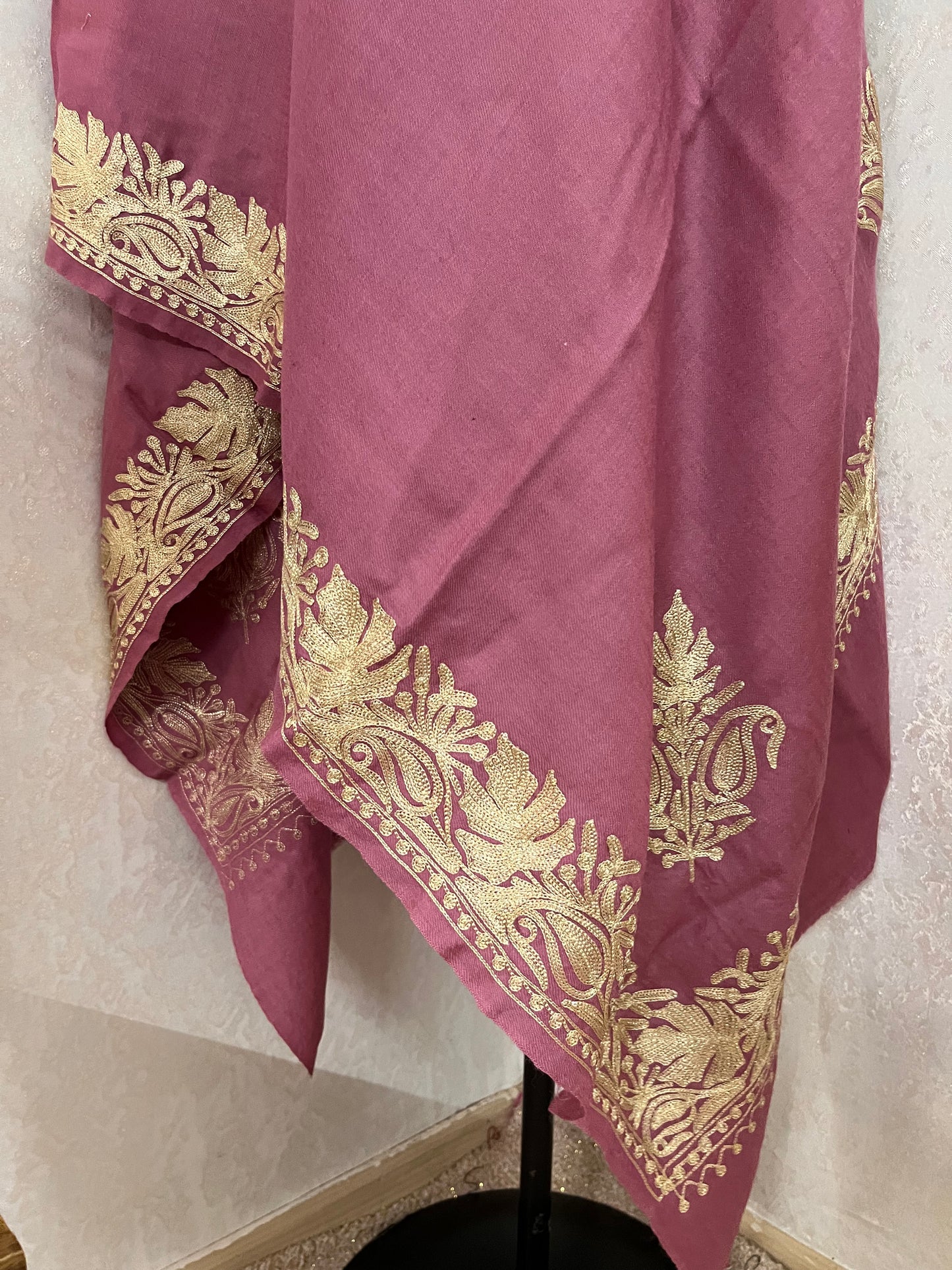 Pink Semi Pashmina Tilla stole