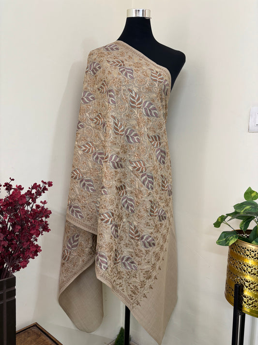 Beige Chinaar Baag Kashmiri Stole