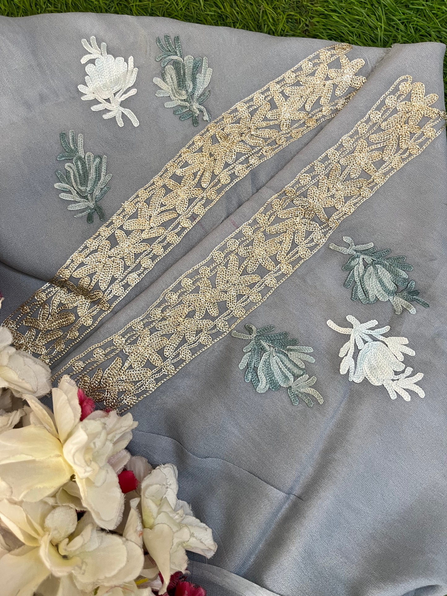 Georgette 3 Pc Aari Embroidered Suit