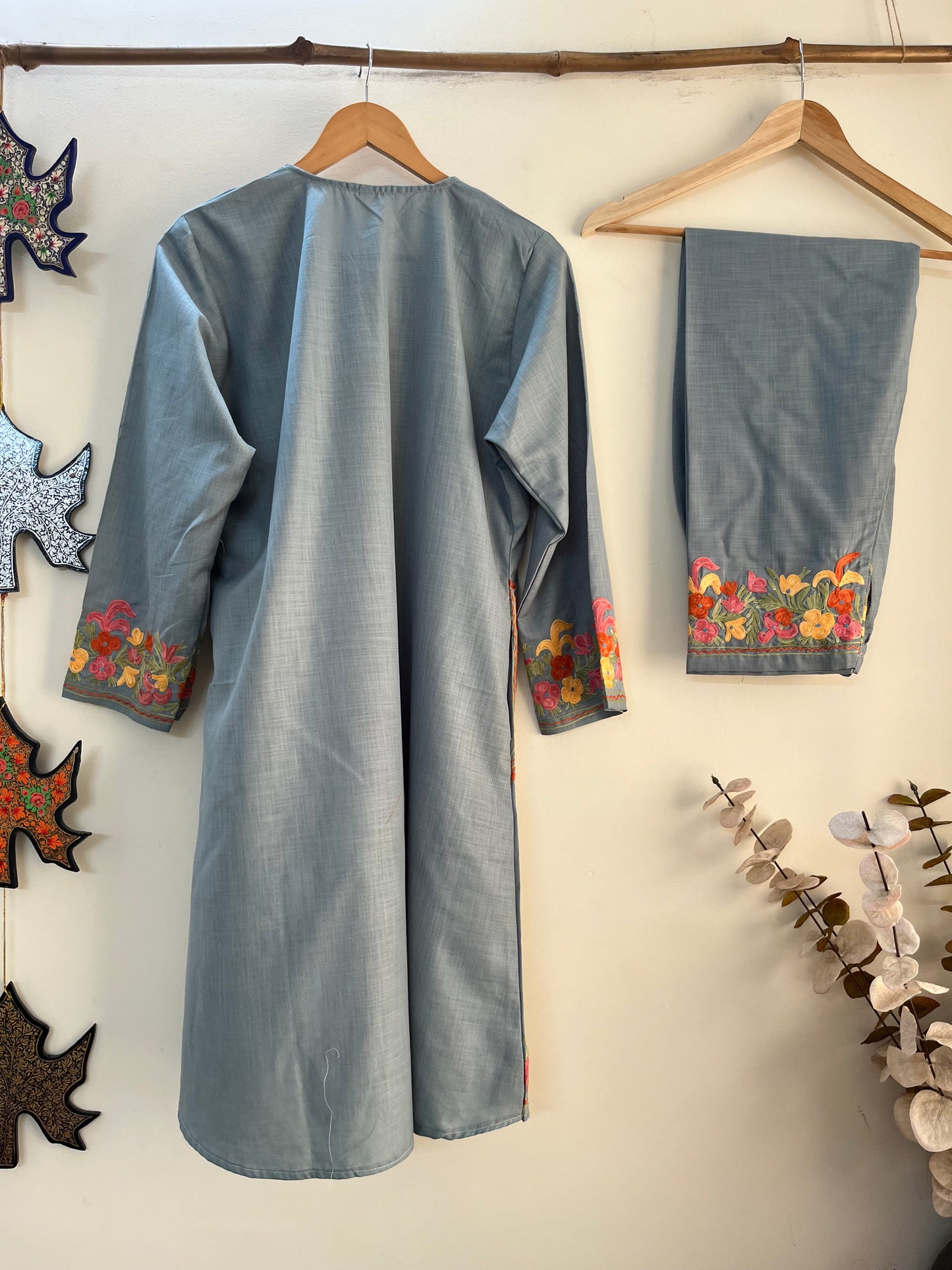 Grey Cotton Stitched Co-ord Set(XL/XXL)