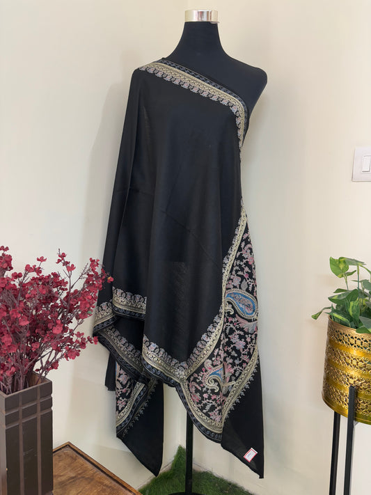 Black Ambi Bael Kashmiri Stole