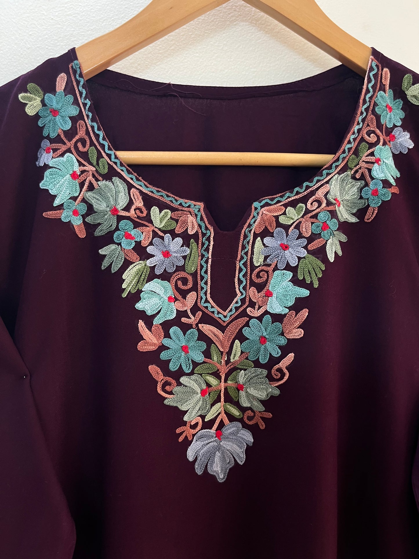 Wine Cotton Cord Set (Free Size/ XL)