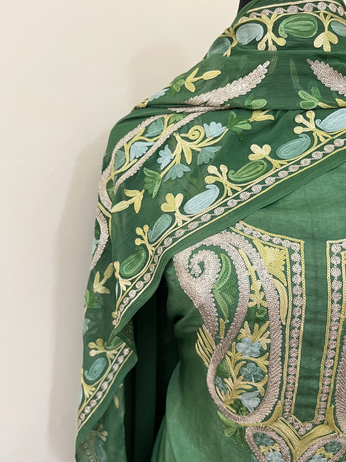 Pastel Green Opada Silk Kashmiri Suits