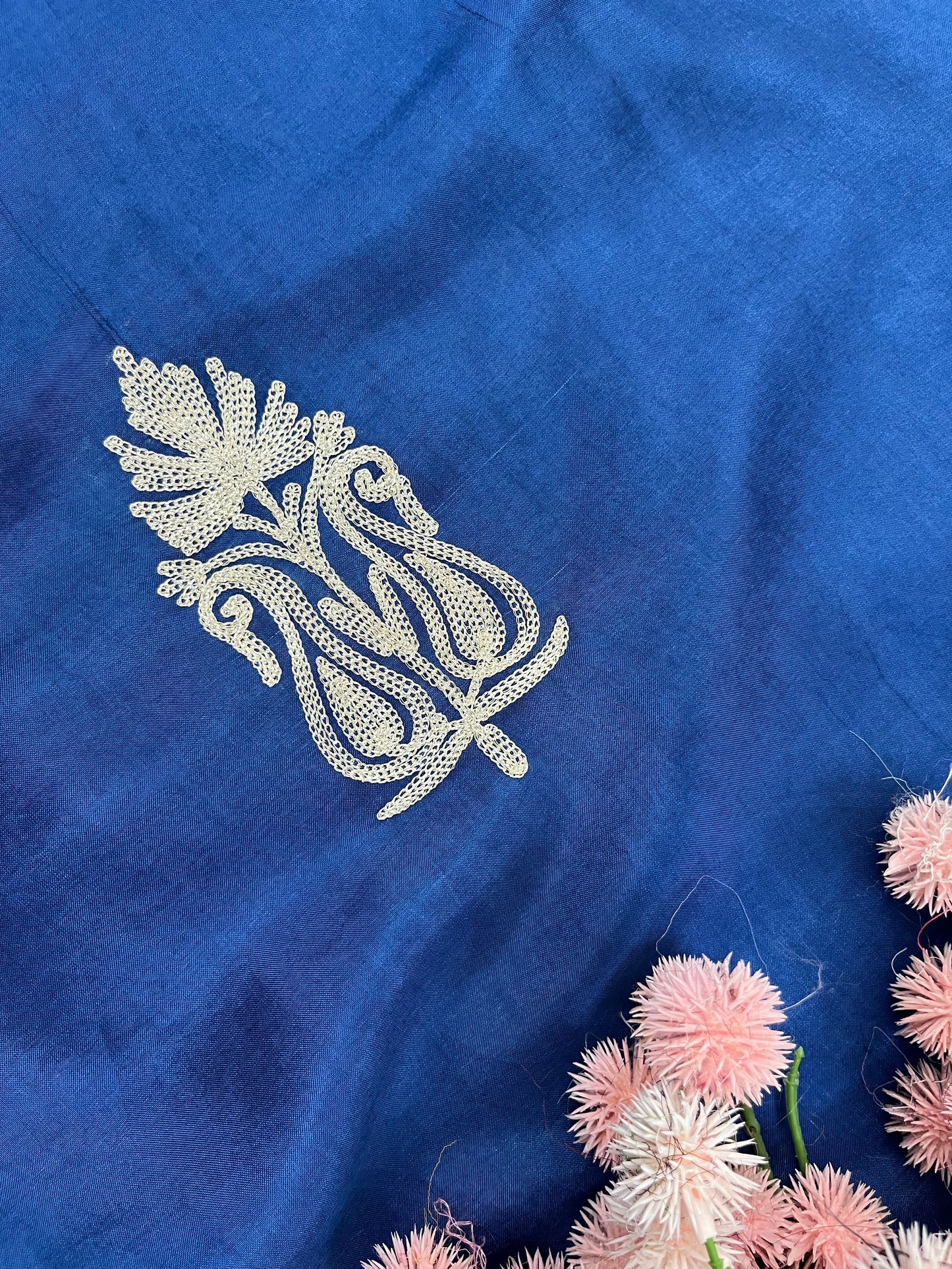 Sanam Soft Blue Silk Kashmiri Suit