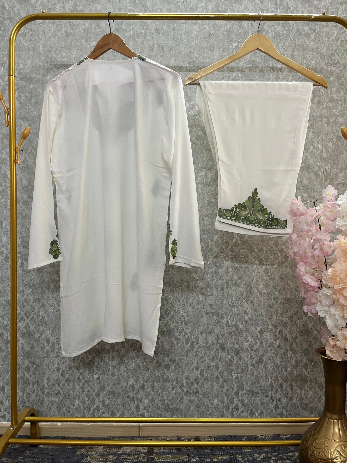 Off White Cotton Cord Set Free Size(42)
