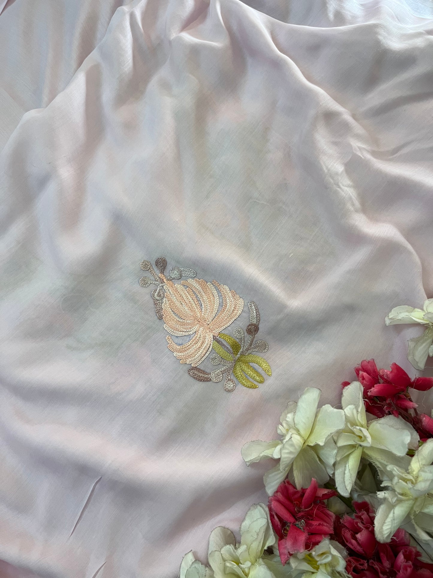 Pink Mul Cotton Shibori Work Kashmiri 3pc Suit