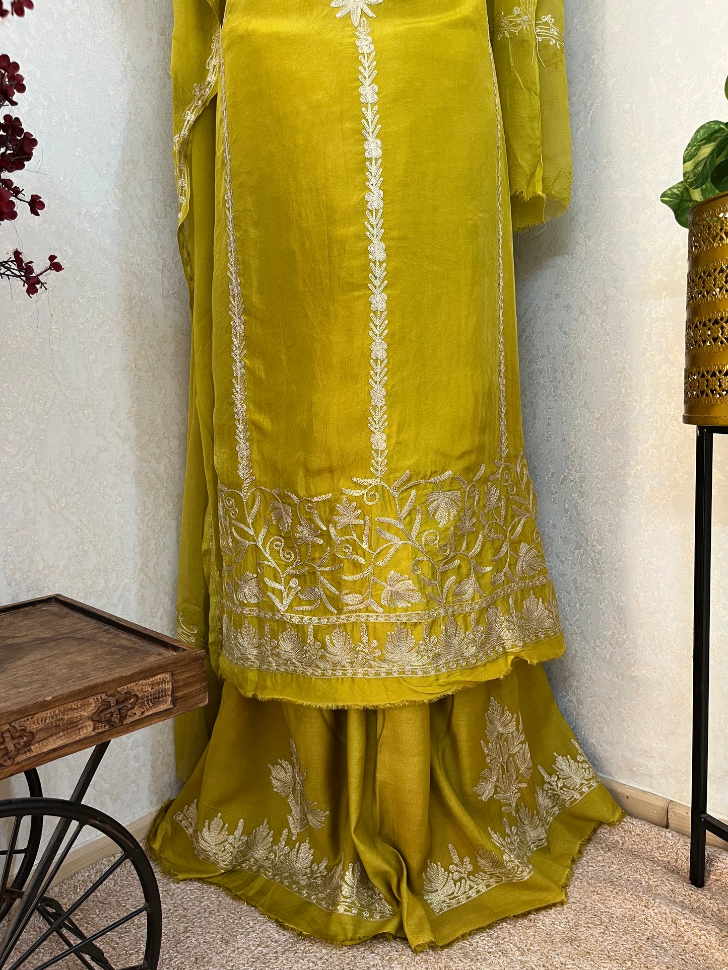 Green Tilla Kashmiri Silk Suit