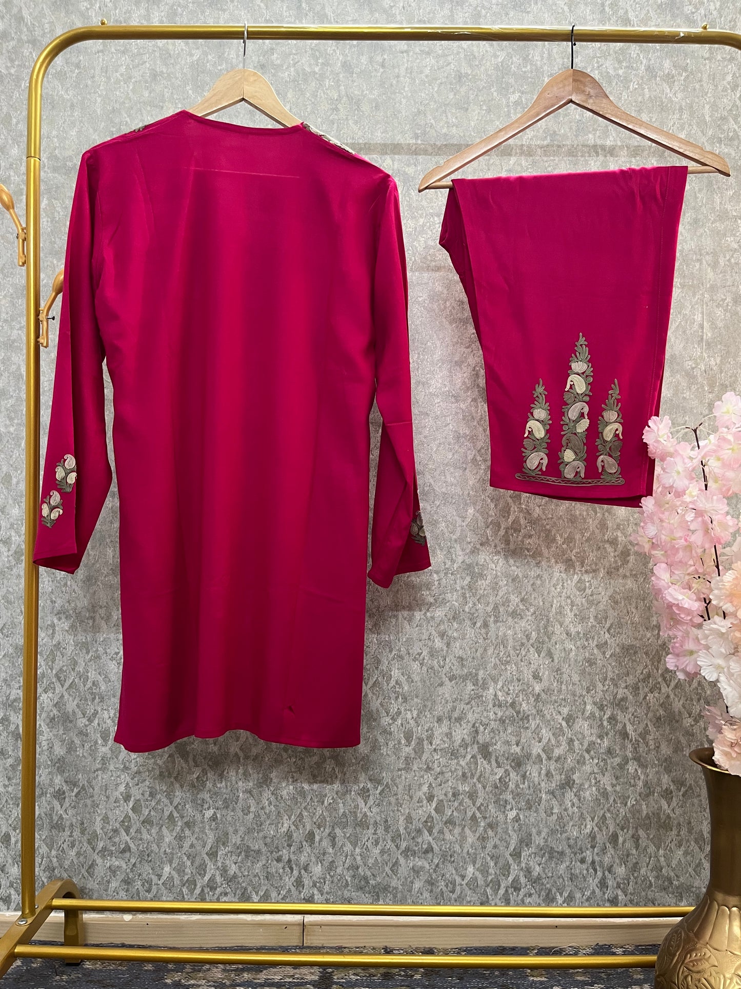 Hot Pink Cotton Cord Set Free Size(40)