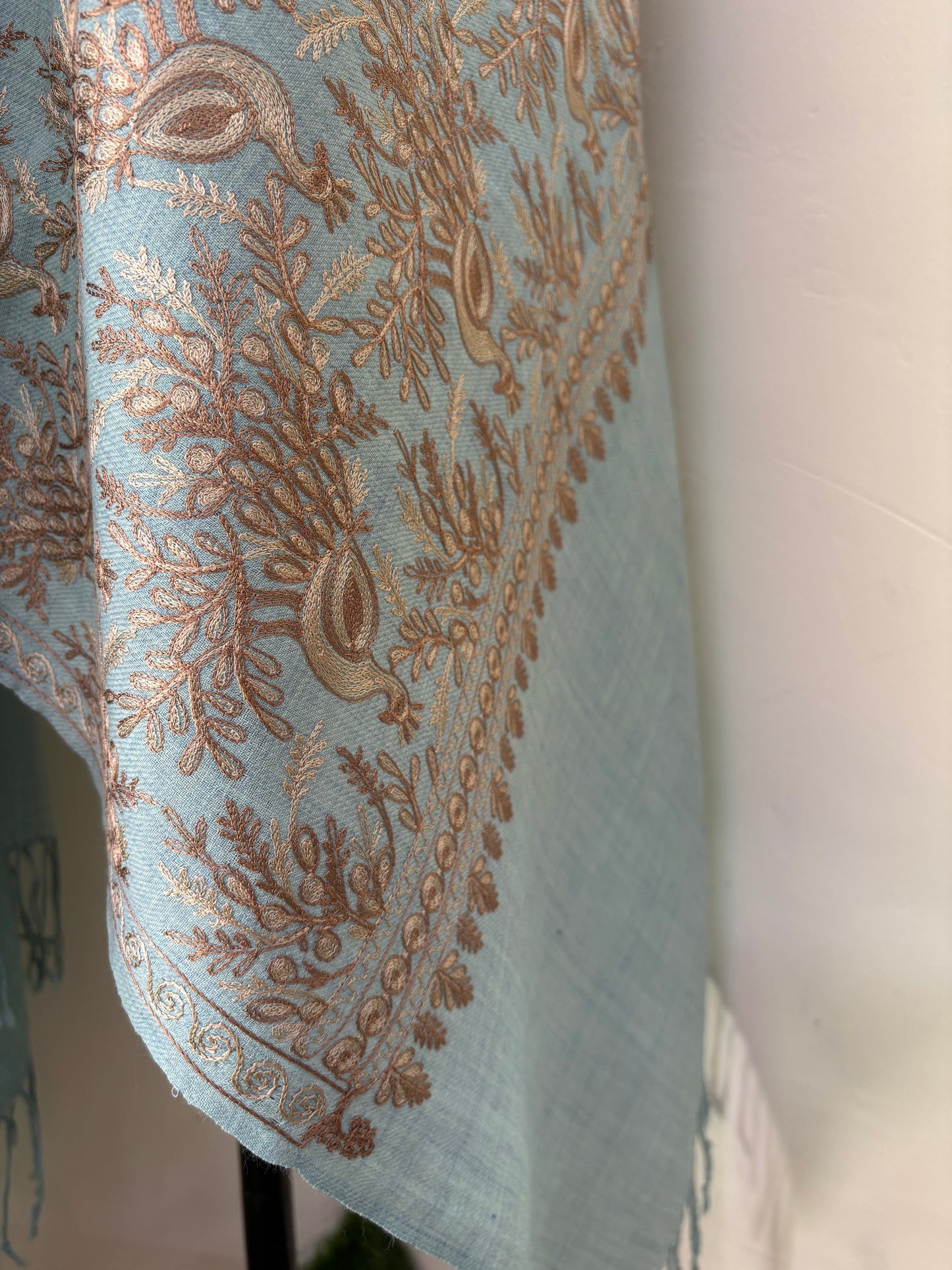 Aqua Mor Kashmiri Semi Pashmina Stole