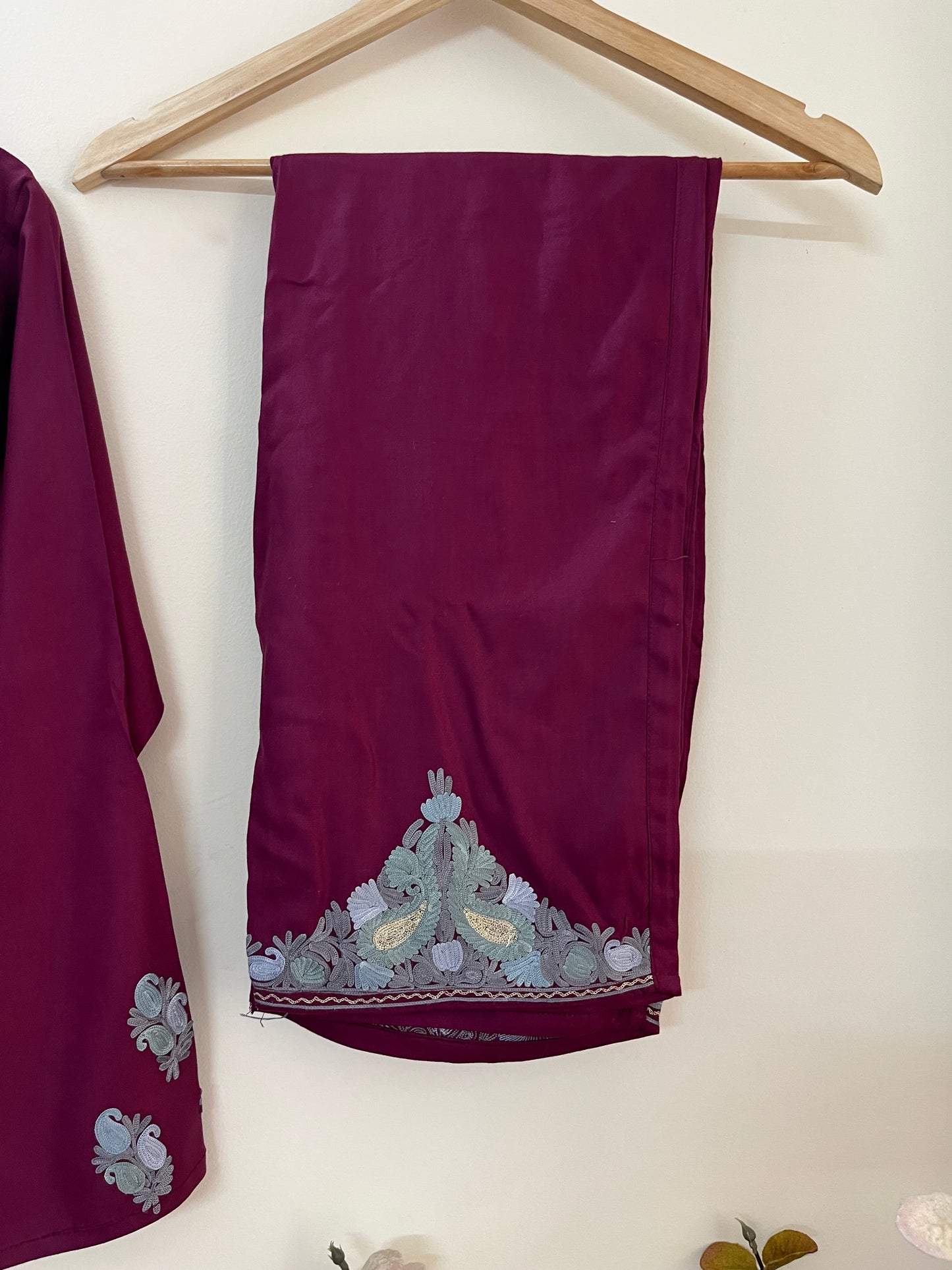 Wine Cotton Cord Set (Free Size/ XL)