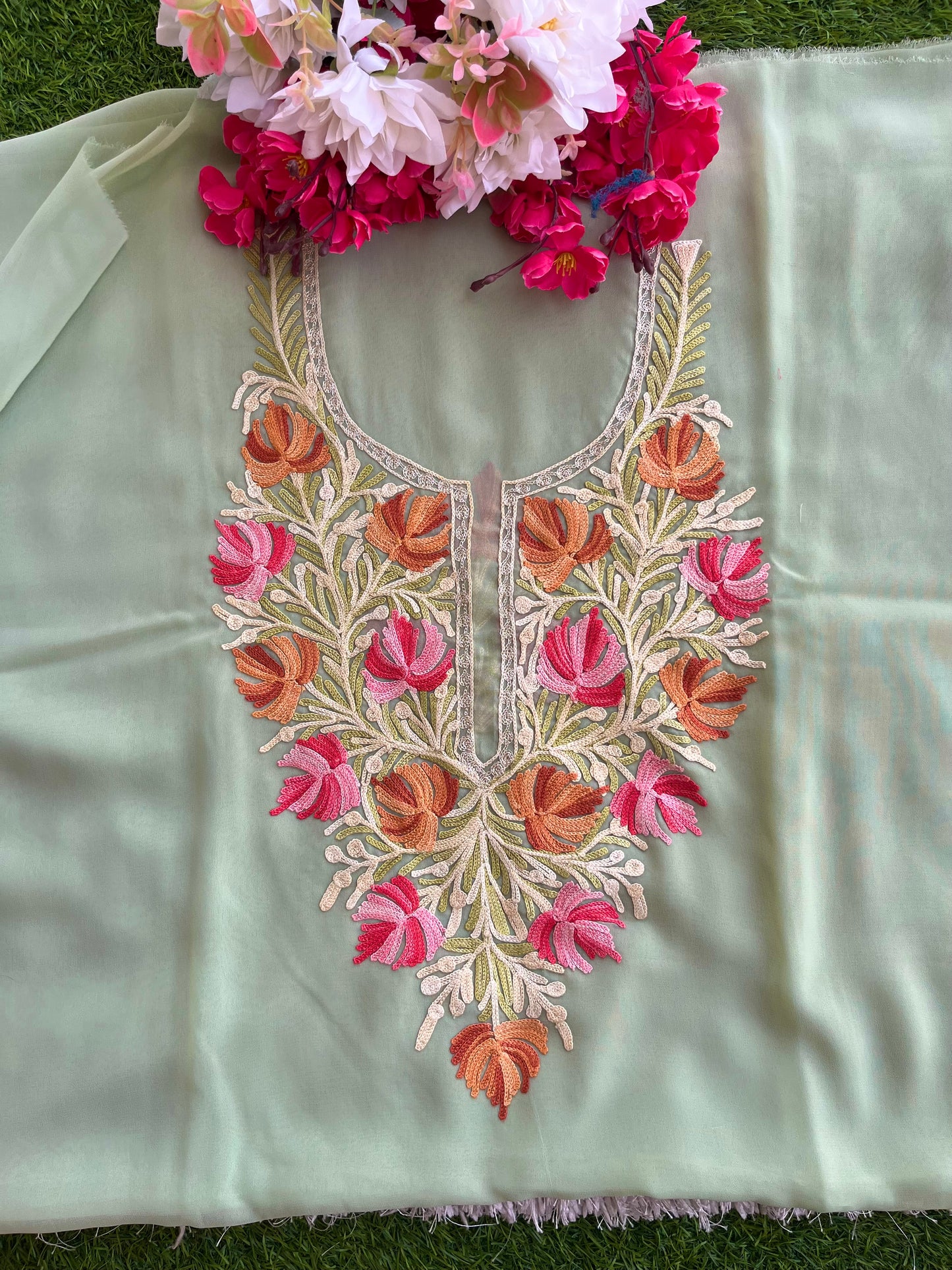 Georgette Unstitched Kashmiri Kurta