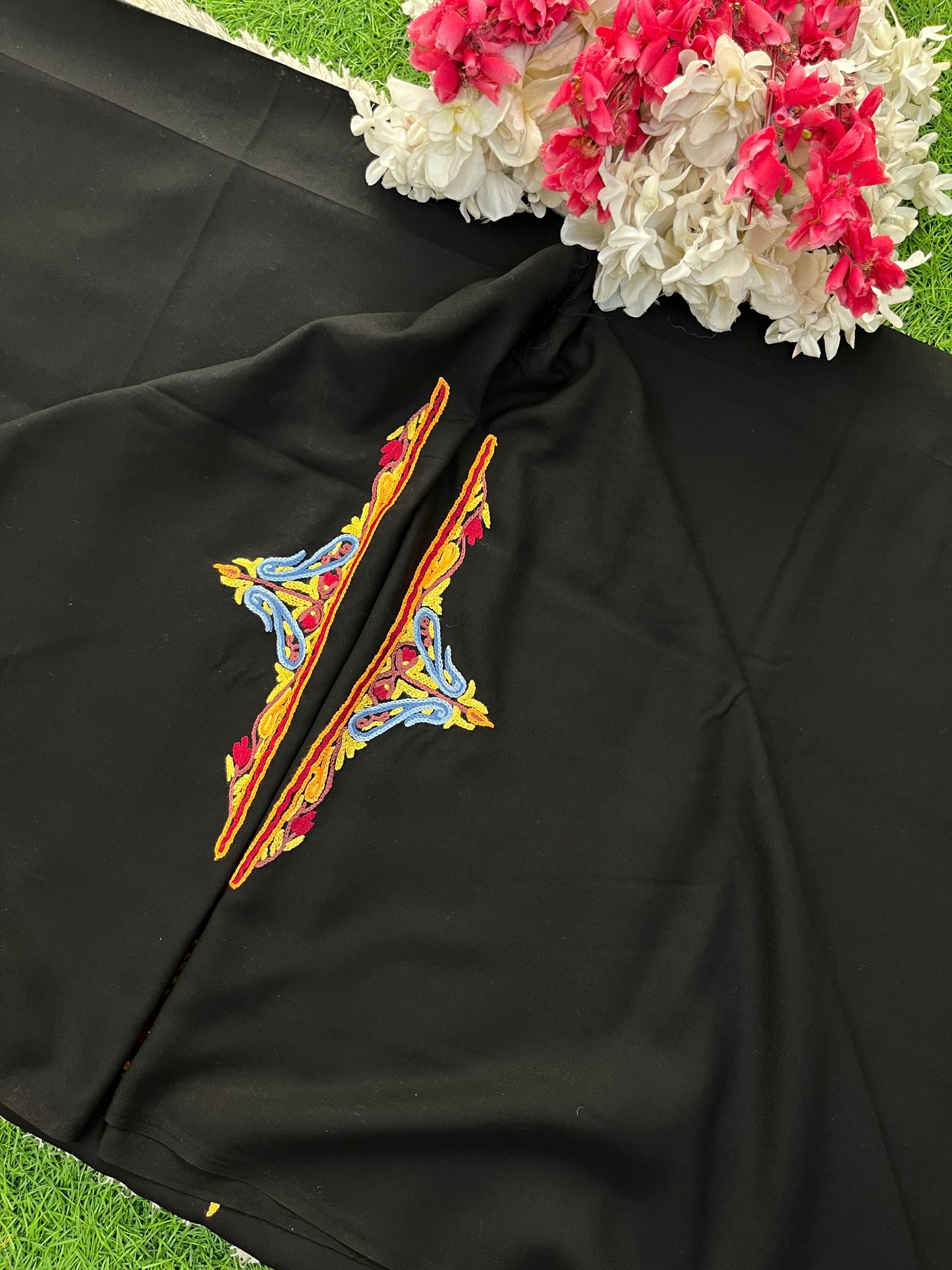 Black Cotton Cord Set (Hand Embroidered)