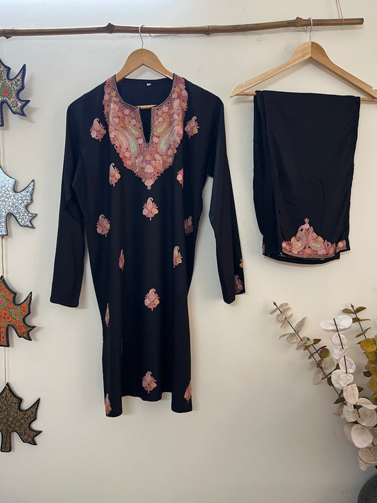 Black Cotton Cord Set (Free Size/ XL)