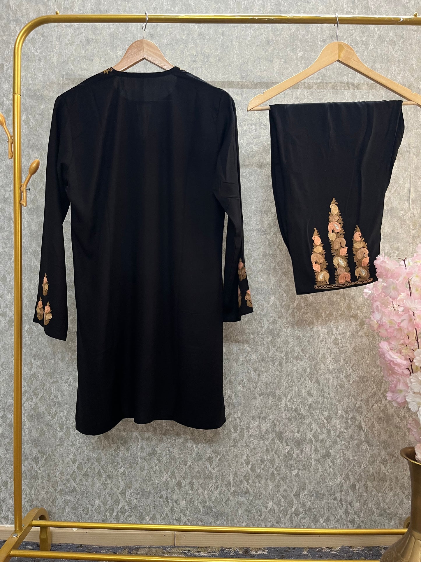 Black Cotton Cord Set (Free Size(40)
