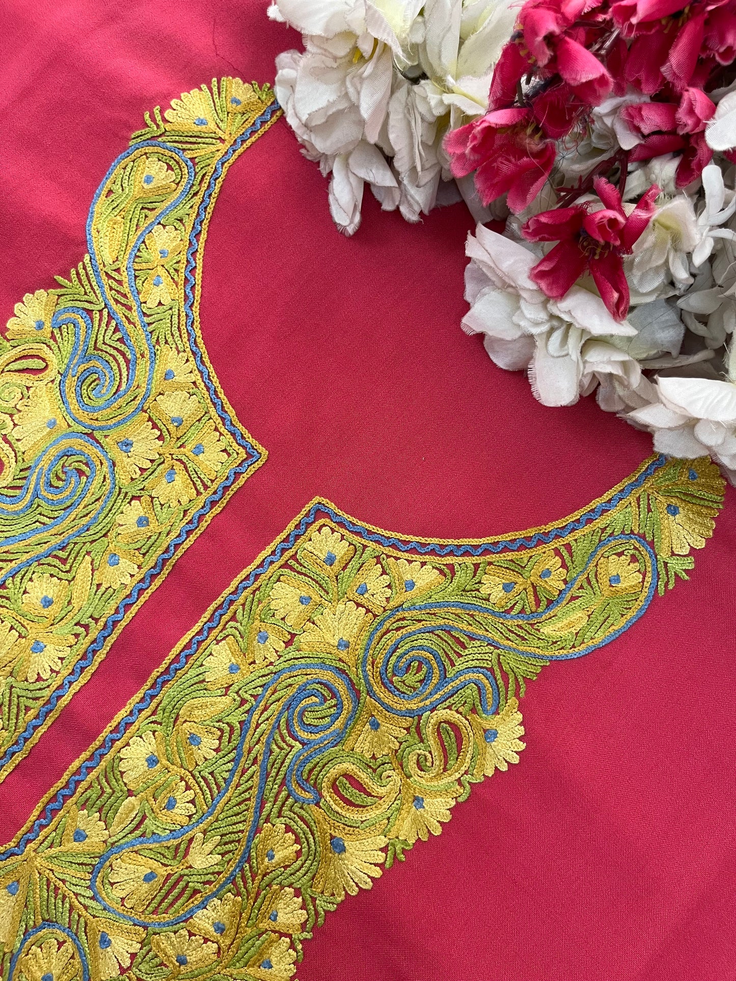 Pink Cotton Cord Set (Hand Embroidered)