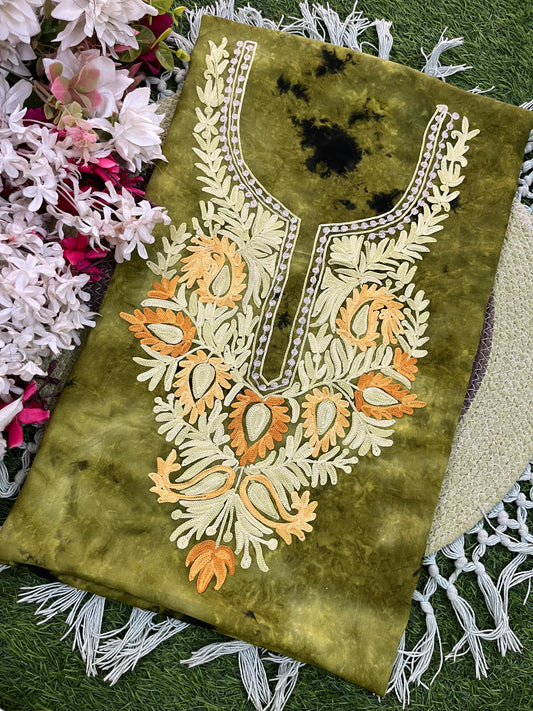 Cotton Unstitched Ty Dy Kashmiri Kurti