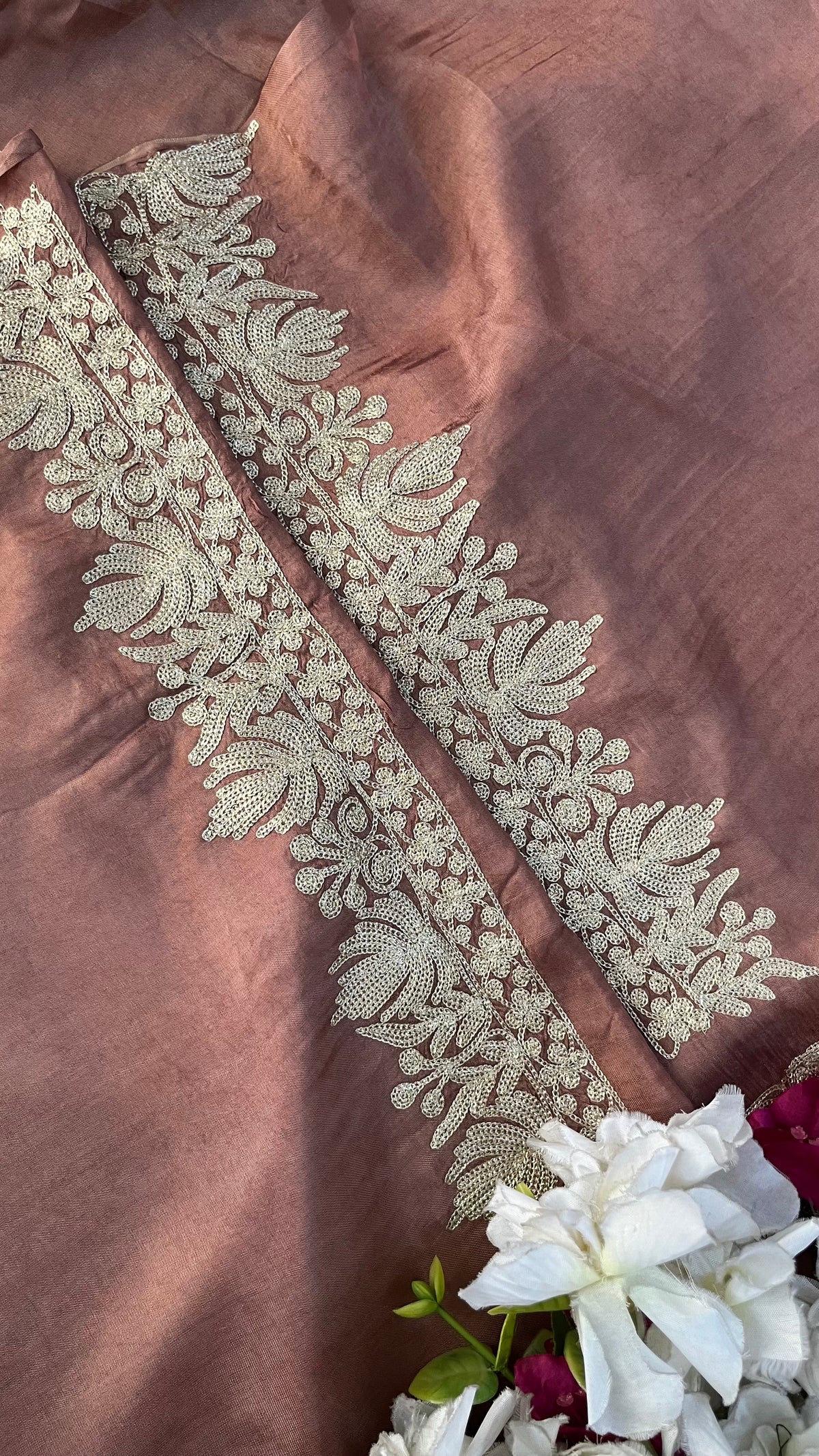 Onion Pink Sanam Silk Kashmiri Suit