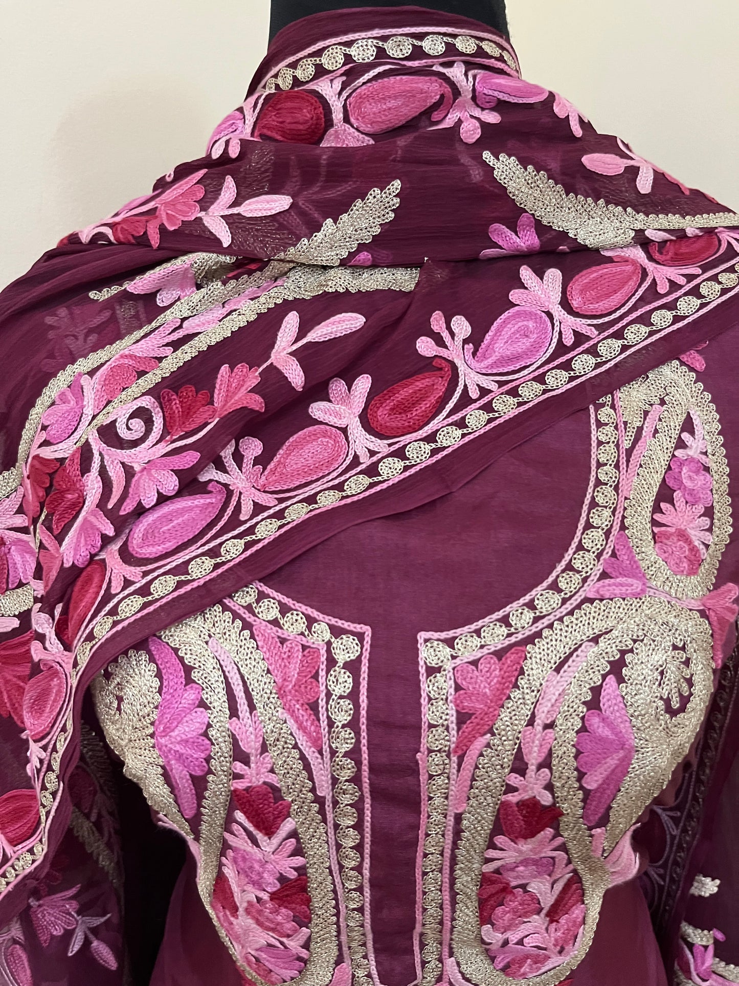 Wine Opada Silk Kashmiri Suits