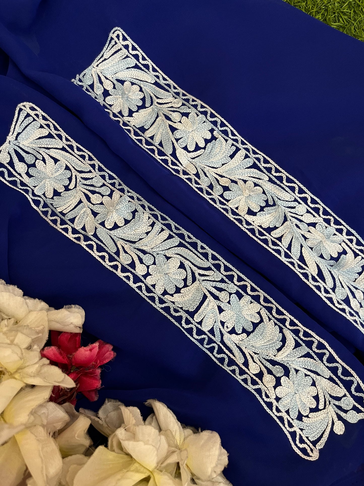 Electric Blue Georgette Kashmiri Suit