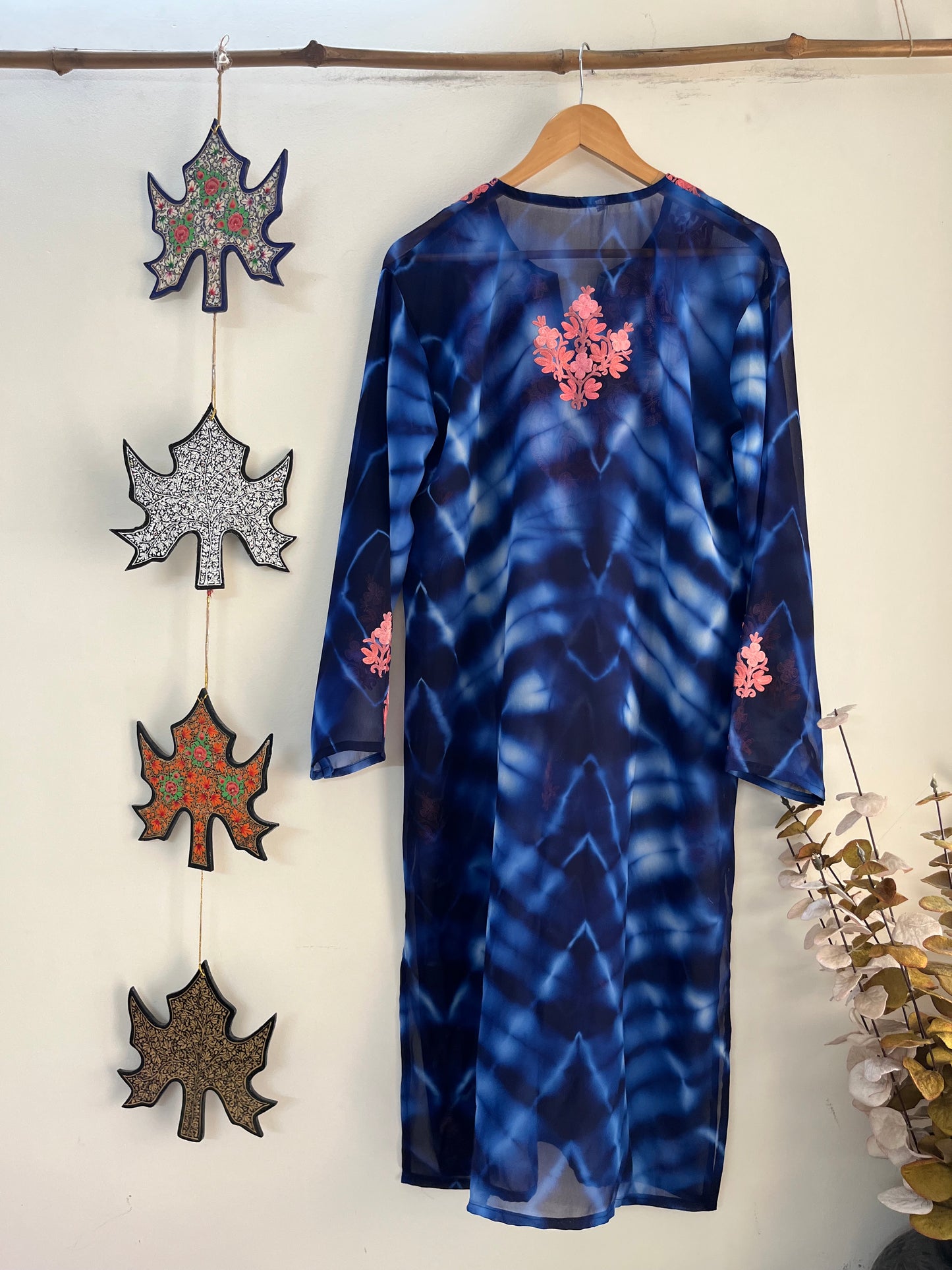 Georgette Aari Embroidered Stitched Kurta
