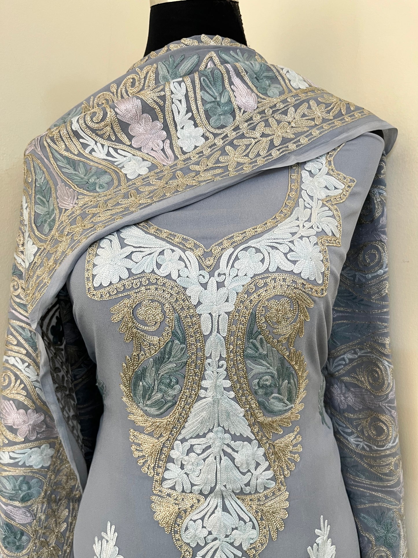 Georgette 3 Pc Aari Embroidered Suit