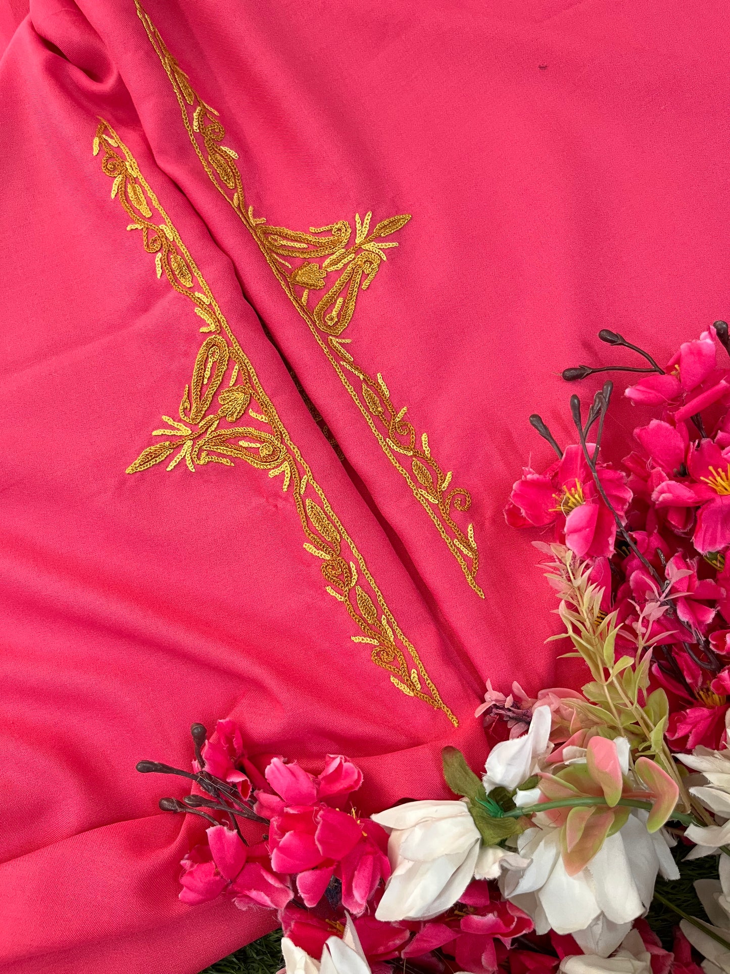 Soft Pink Cotton Cord Set (Hand Embroidered)