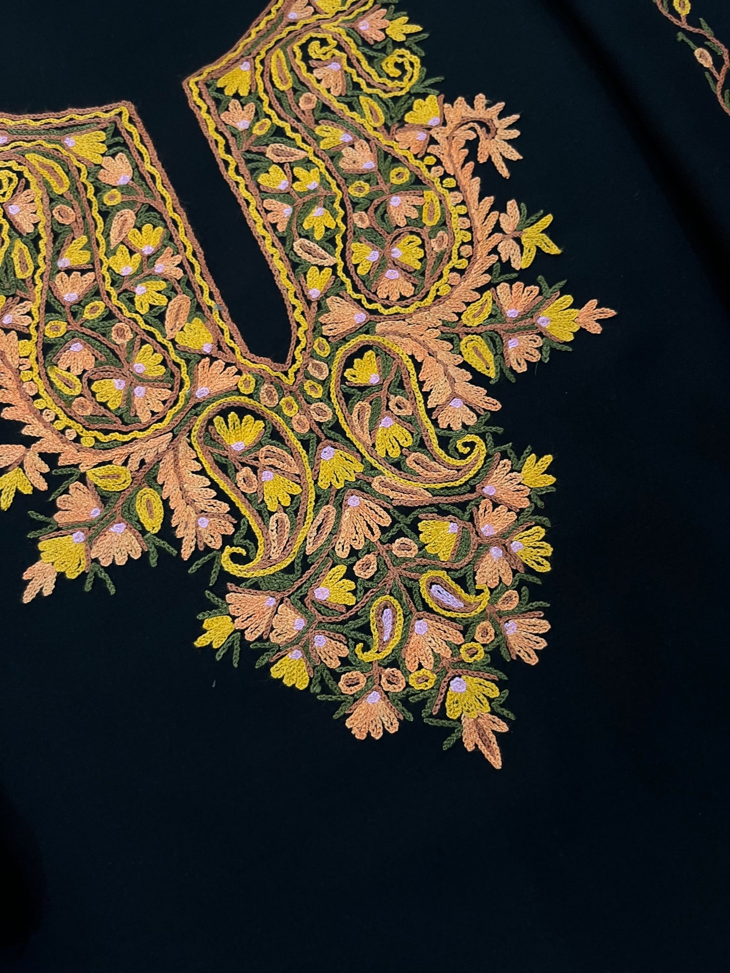 Black Cotton Cord Set (Hand Embroidered)