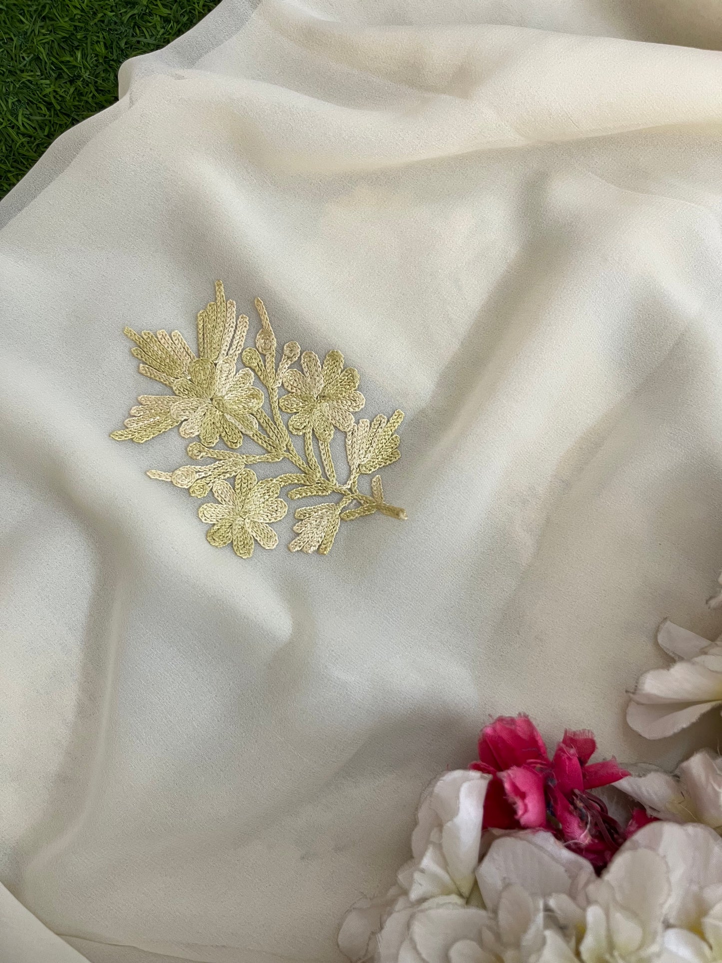 Off white Georgette Kashmiri Suit