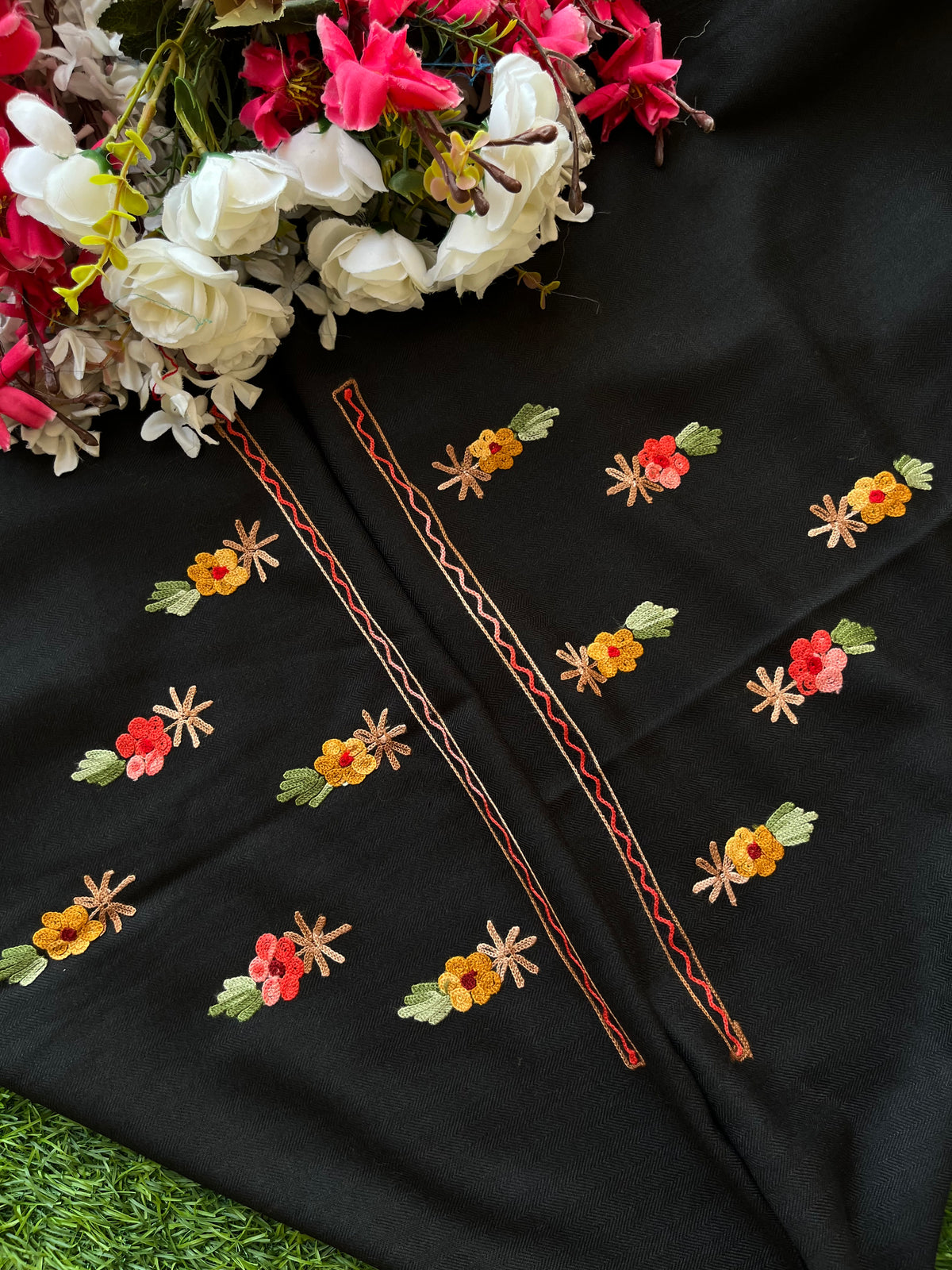 Black Woollen Aari Embroidered 3pc suit