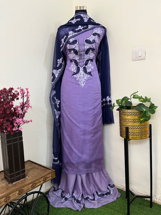 Lilac Soft Tissue Kashmiri Suit