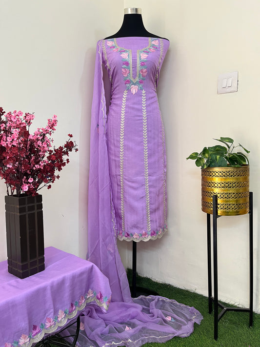 Sanam’ Silk Aari Embroidered Suit material