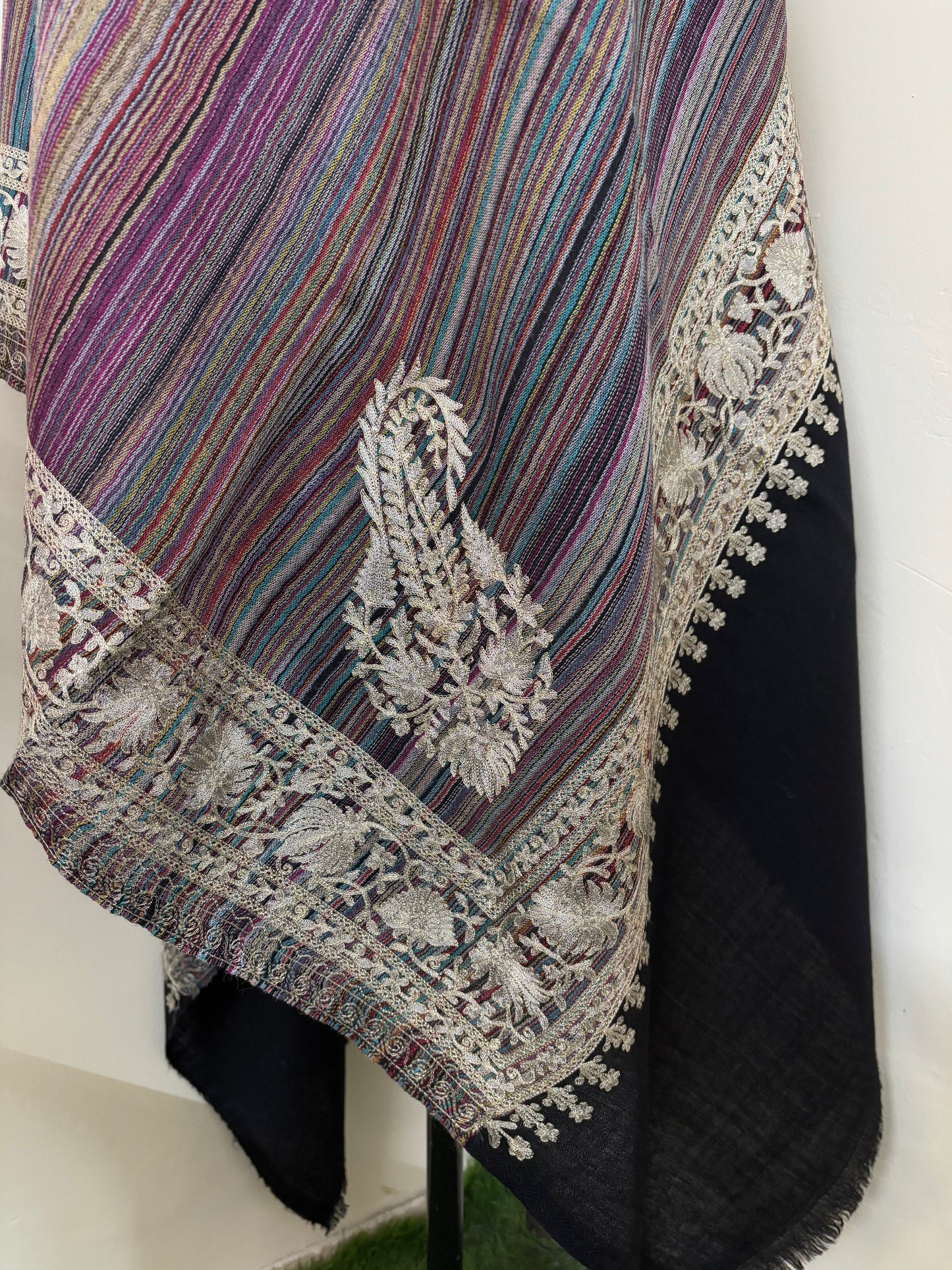 Black Stripes Kashmiri Stole