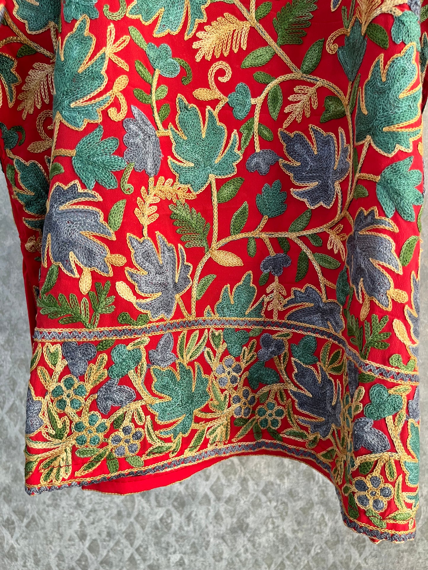 Red Crape Jaal Work (Front & Back) Kurta