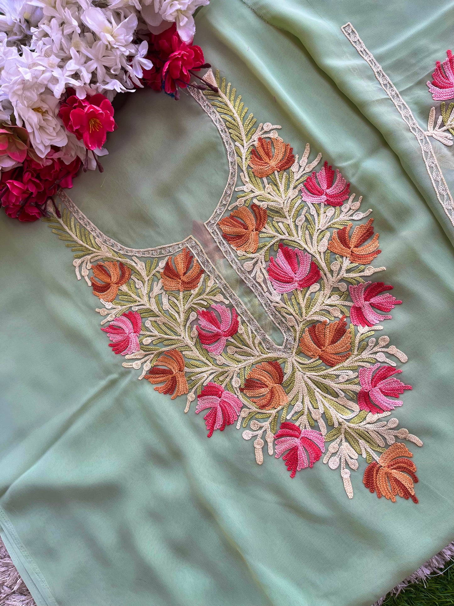 Georgette Unstitched Kashmiri Kurta