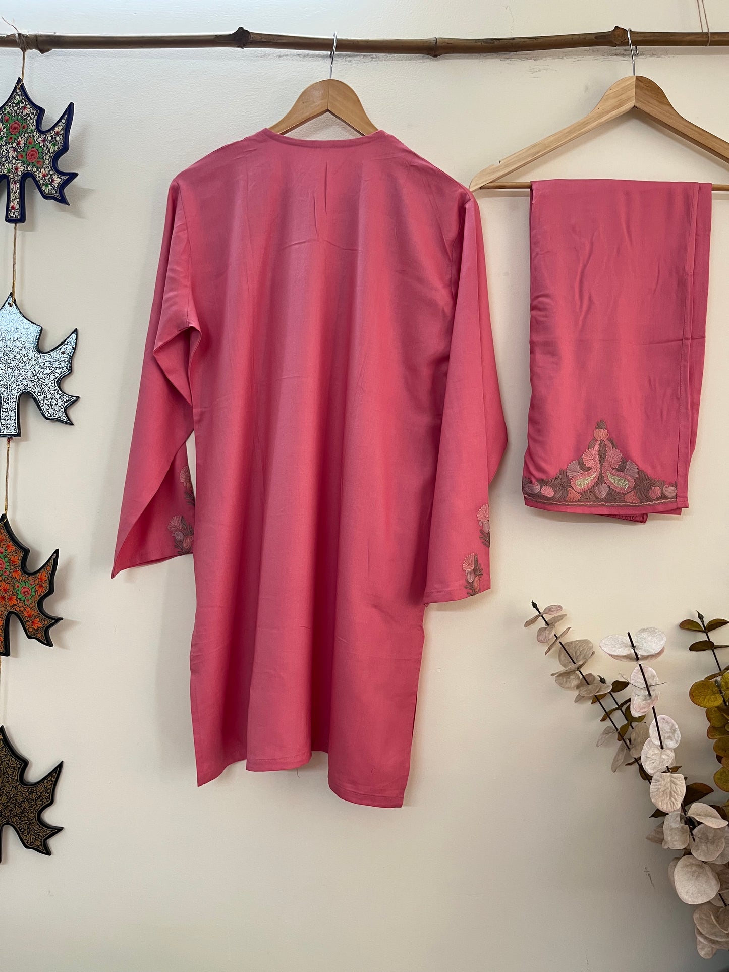 Soft Pink Cotton Cord Set (Free Size/ XL)