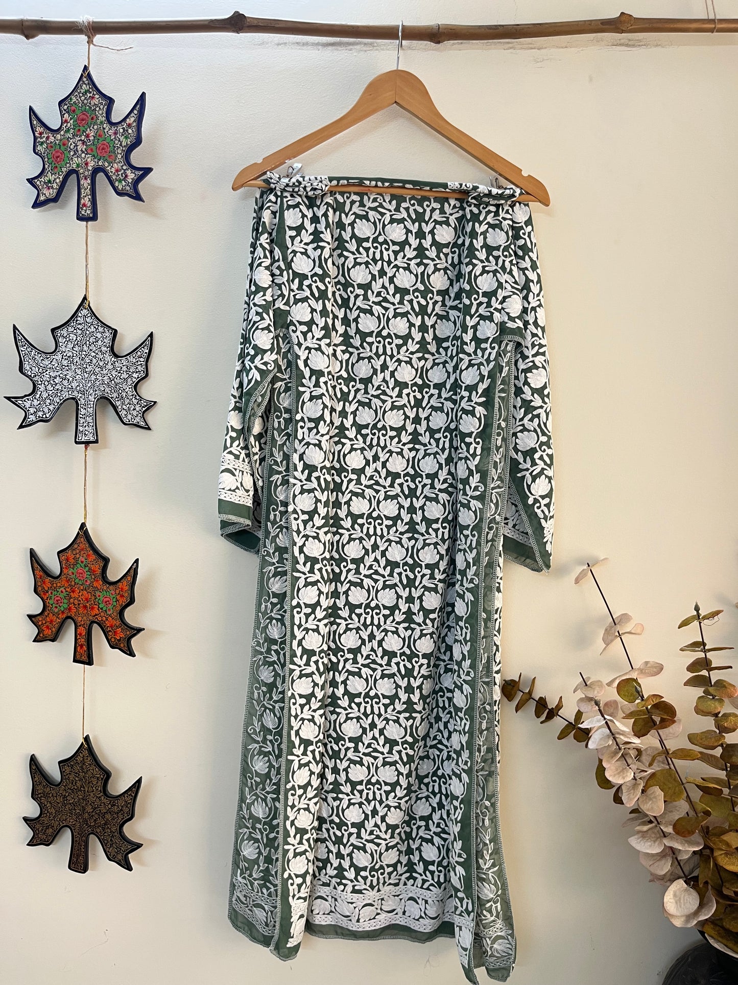 Georgette Front Back Jaal Kashmiri Semi Stitched Kurta