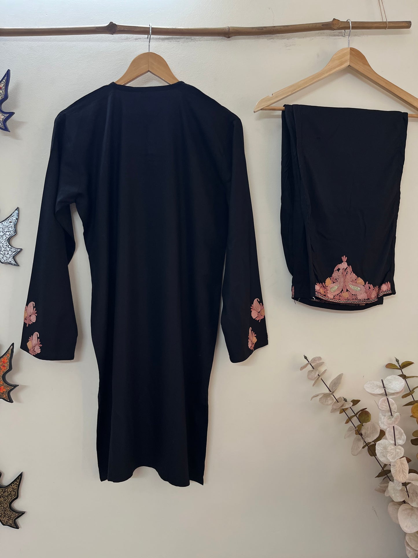 Black Cotton Cord Set (Free Size/ XL)