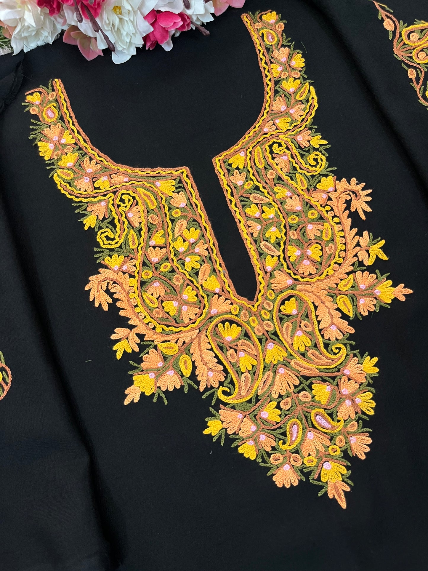 Black Cotton Cord Set (Hand Embroidered)