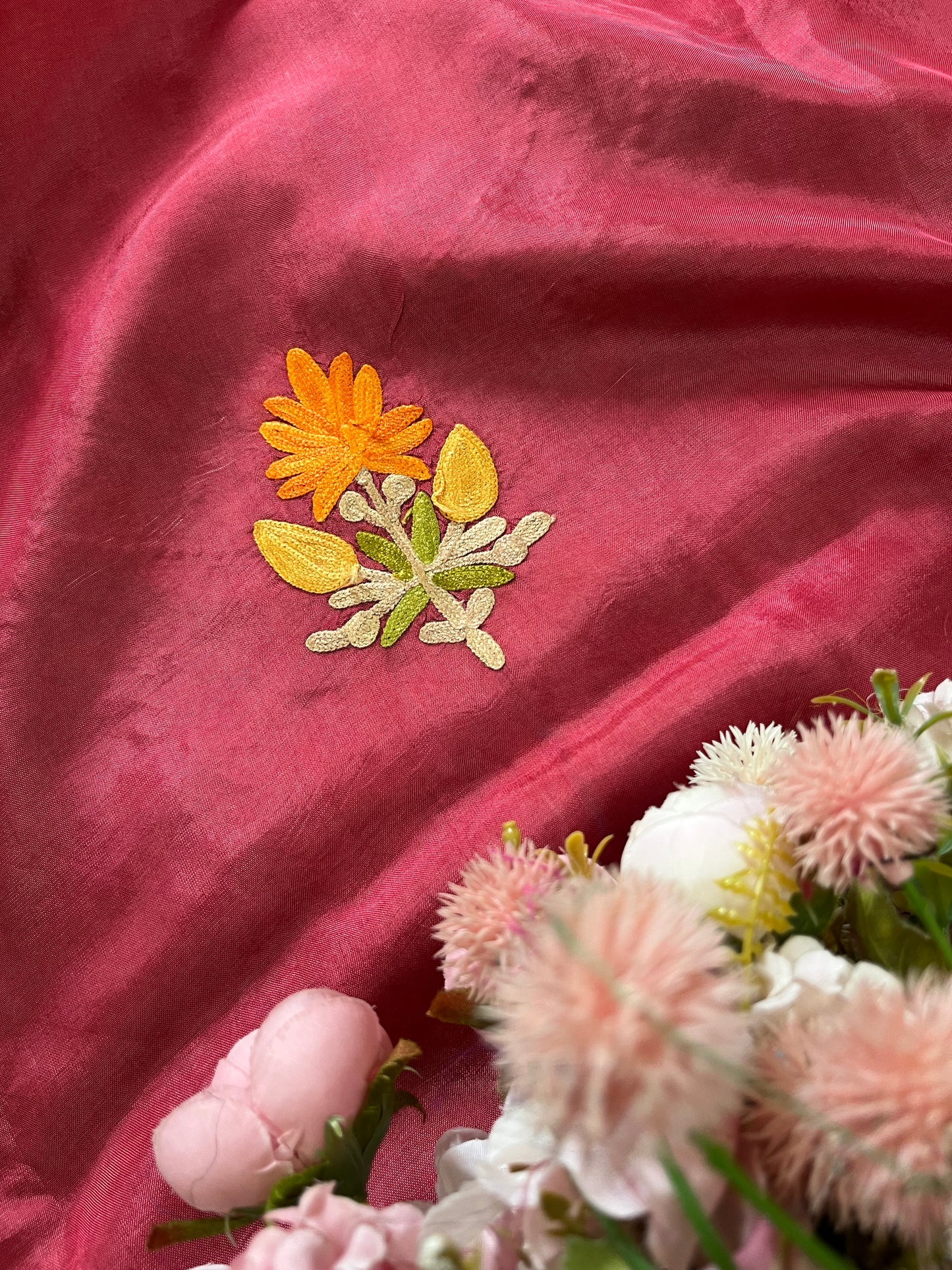 Onion Pink Opada Silk Kashmiri Suit