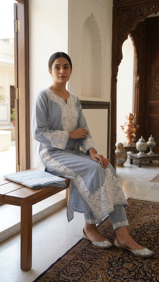 English Grey Cotton Cord Set Size(42)