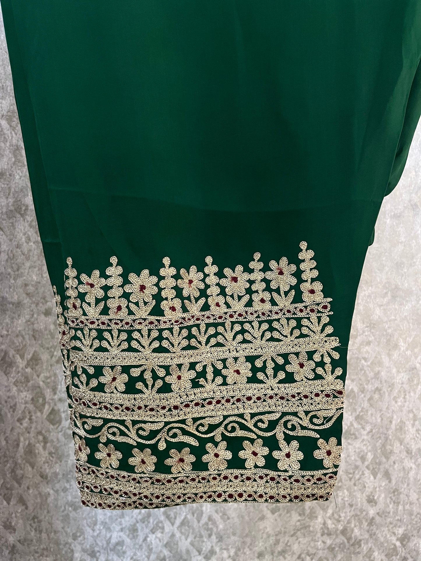 Maroon Crape Kashmiri Kaftan Set size (56)
