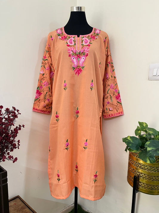 ‘Bageecha’ Cotton Stitched Aari Work Kurti (XL)