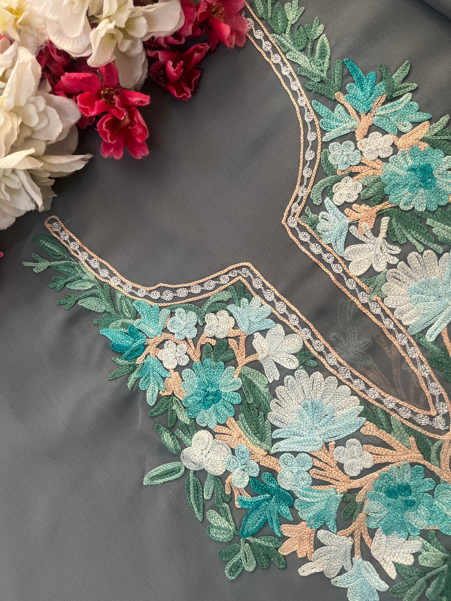 Georgette Unstitched Kashmiri Kurta