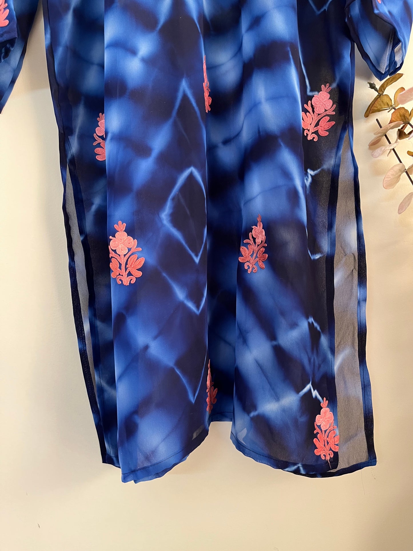 Georgette Aari Embroidered Stitched Kurta