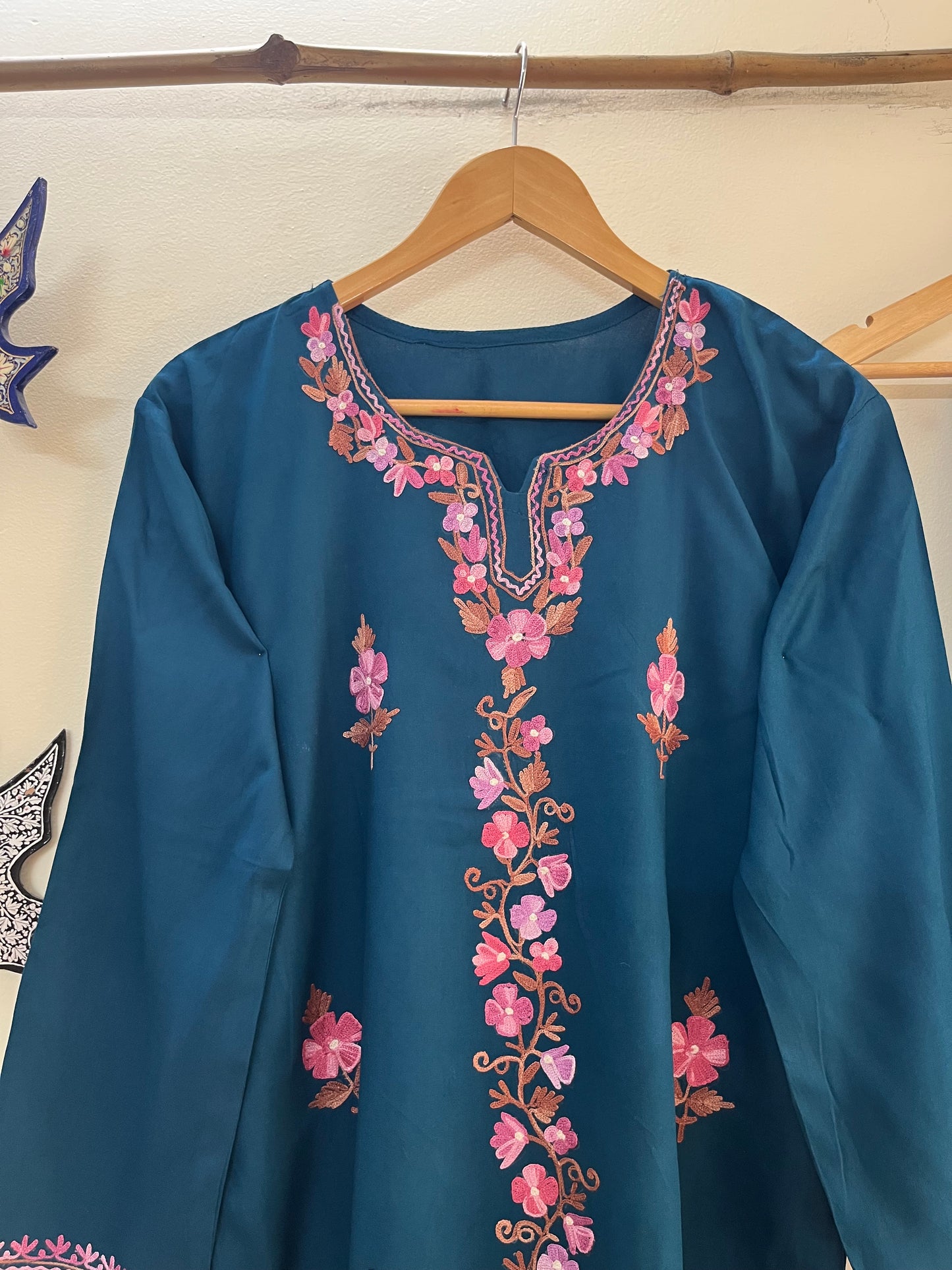 Teal Blue Cotton Cord Set (Free Size/ XL)
