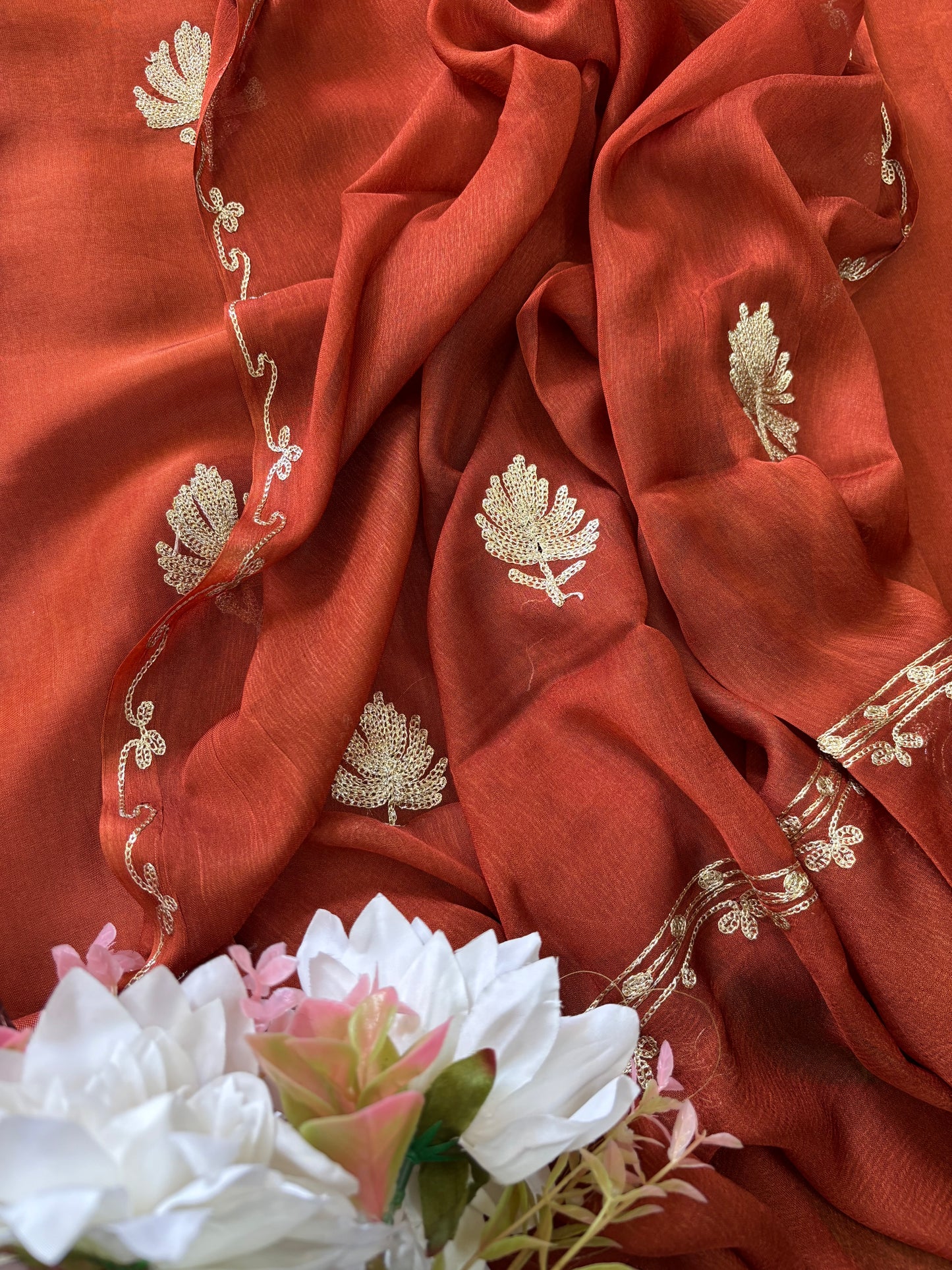 Sanam’ Rust Silk Tilla Kashmiri Suit