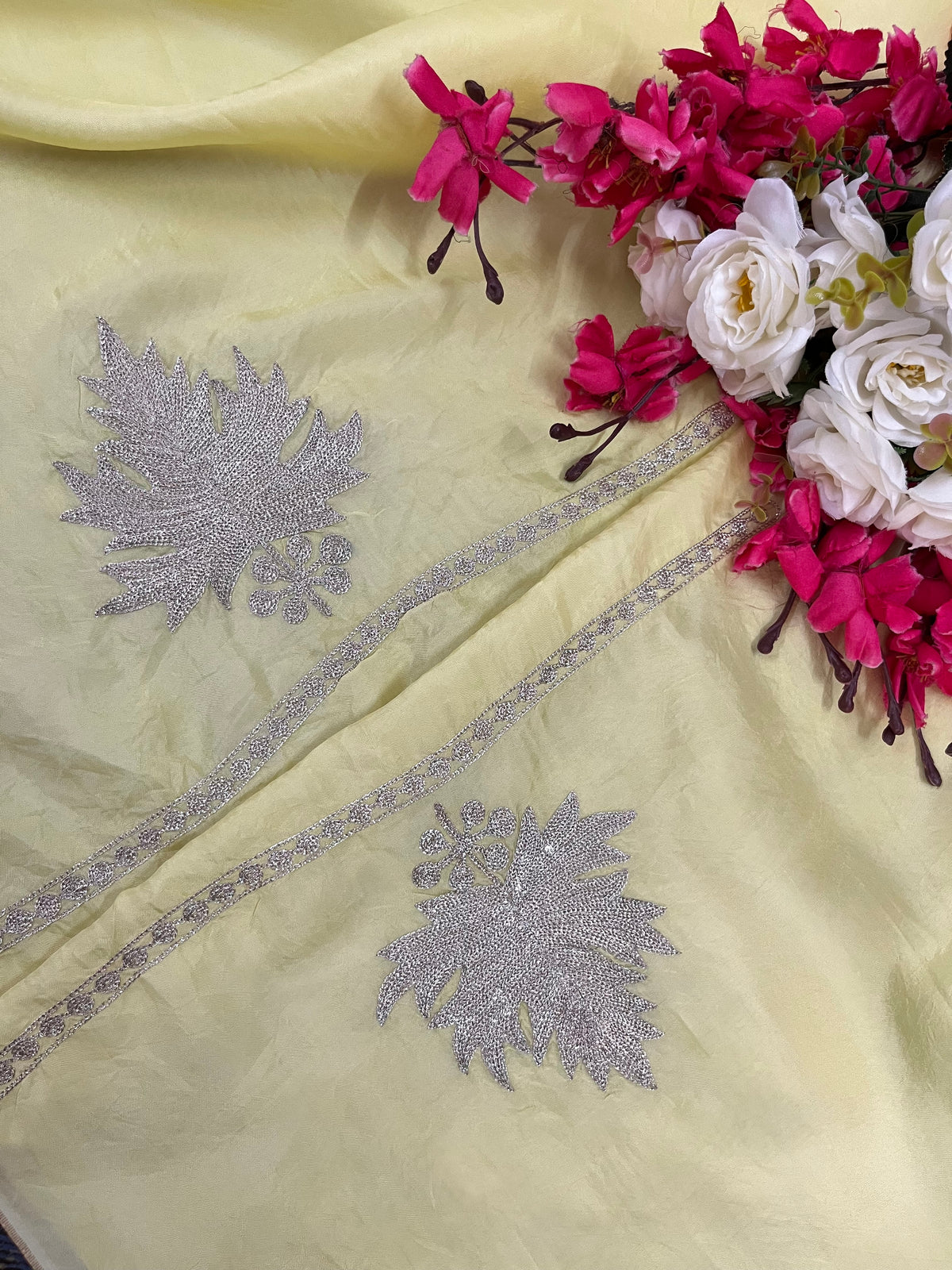 Lemon Yellow Sanam’ Tilla Kashmiri Silk Suit